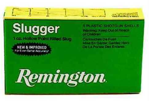 12 Gauge 5 Rounds Ammunition <span style="font-weight:bolder; ">Remington</span> 3" 1 oz Lead #Slug